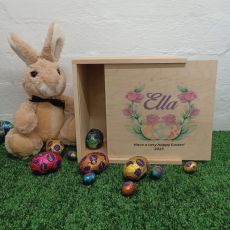 Personalised Wooden Easter Box Small - Easter Rose