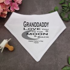 Love You To Moon & Back Grandpa Bandana Bib White