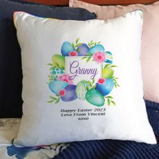 Grandma Easter Cushion Cover - Blue Eggs