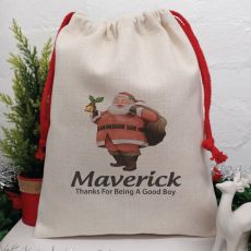 Personalised Christmas Sack 40cm  - Classic Santa