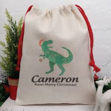 Personalised Christmas Sack 40cm  - Dinosaur