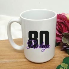 Personalised 80th Birthday Coffee Mug 15oz