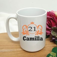 Personalised 21st Birthday Princess Coffee Mug 15oz