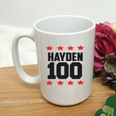 Personalised 100th Birthday Coffee Mug 15oz Star