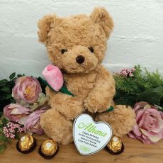 Personalised Bear with Rose and Heart Tin