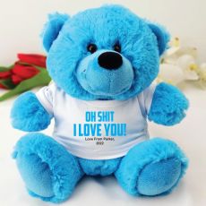 Love You Naughty Valentines Bear - Blue