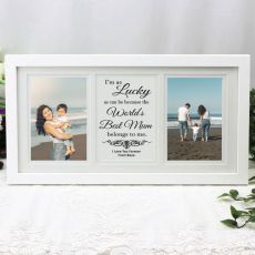 Mum White Gallery Collage Frame Typography Print