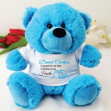 Personalised Angel Memorial Teddy Bear - Bright Blue