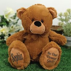 Flower Girl Teddy Bear 30cm Brown
