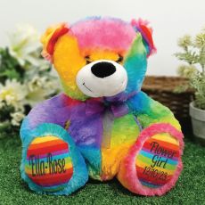 Flower Girl Teddy Bear 30cm Rainbow