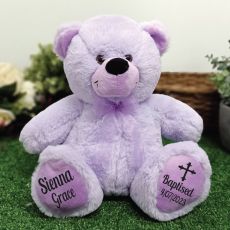 Baptism Personalised Teddy Bear 30cm Lavender