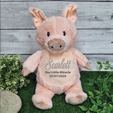 Personalised Pig Plush Cubbie 40cm