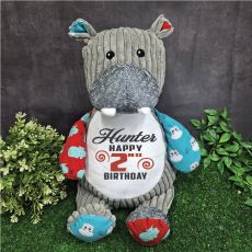 Personalised Birthday Hippo Cubbie