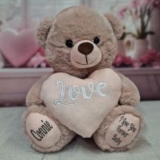 Valentines Day Bear With Heart Pink 30cm