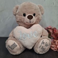 Nan Bear With Heart Pink 30cm