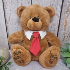 Brown Dad Bear with Red Tie 30cm