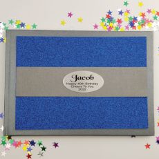 40th Birthday Personalised  Glitter Guest Book- Blue