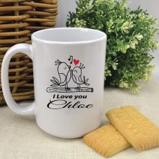Personalised Love Bird Valentines Coffee Mug
