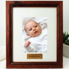 Baby Personalised Photo Frame Mahogany Wood