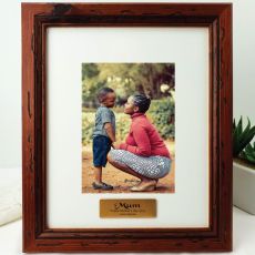 Mum Personalised Photo Frame 5x7 Mahogany Wood